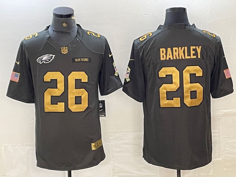 Men Philadelphia Eagles #26 Barkley Carbon black gold characters 2024 Nike Limited NFL Jersey->philadelphia eagles->NFL Jersey